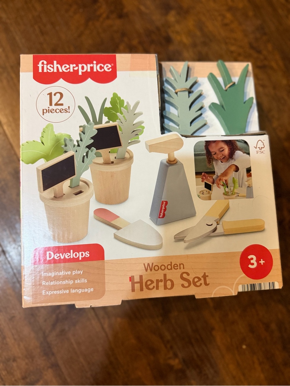 Fisher Price Montessori Wooden Herb Set toddler child toy NEW